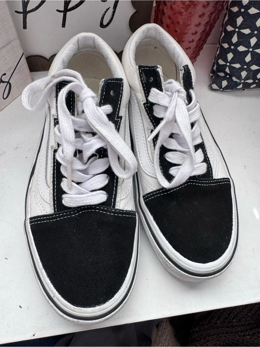 VANS 5 lightning bolt black & white